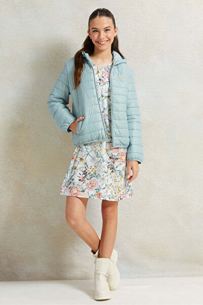 REDTAG Senior Girls Mint Padded Hooded Jacket