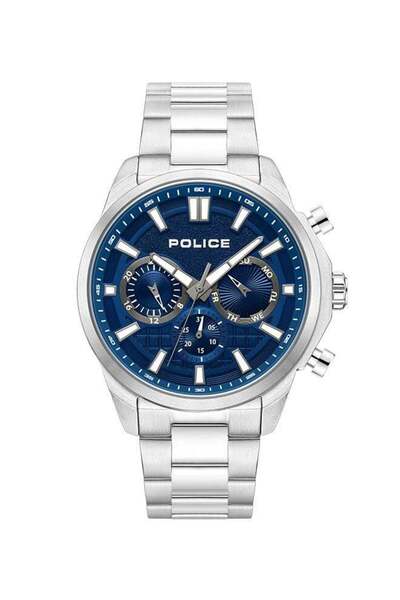 Police ساعة يد دائرية معدنية كرونوغراف للرجال من رانجي PEWJK0021004 - 44 مم