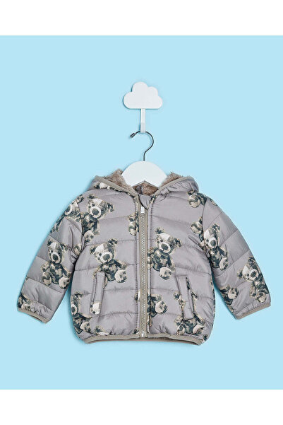 REDTAG سترة بغطاء رأس بني للأولاد الرضع