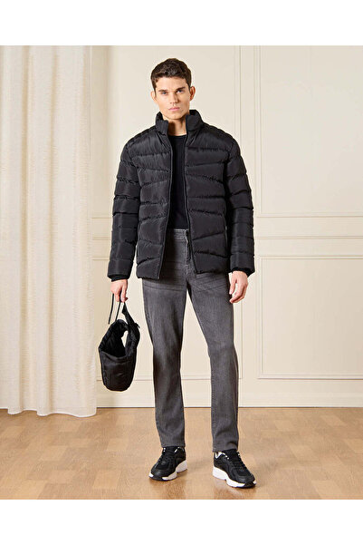 REDTAG Men Black Heavy Parka Jacket