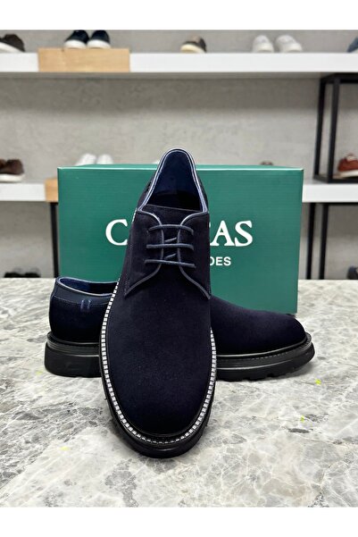 Caffcas Hakiki Deri Süet Lacivert Oxford Klasik Erkek Ayakkabı 0136