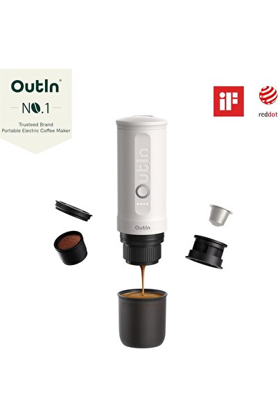 Outin Nano Portable Electric Espresso Machine with 3-4 Min Self-Heating, 20 Bar Mini Small 12V 24V C