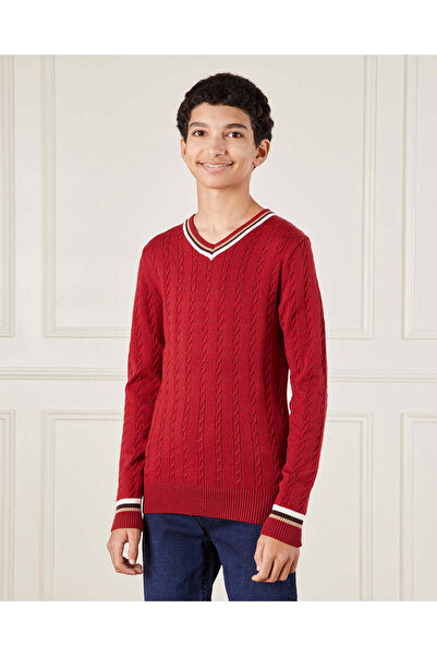 REDTAG سترة صوفية بورجوندي للأولاد الكبار