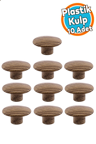 NZB Single Screw External Convex Plastic Knob Handle Cubic Natural Oak Furnit...