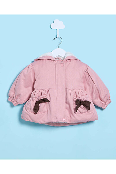 REDTAG Infant Girls Pink Hooded Padded Jacket