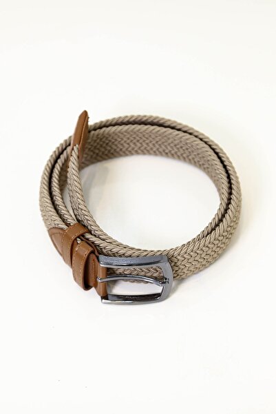 Velvarde حزام محبوك باللون البيج