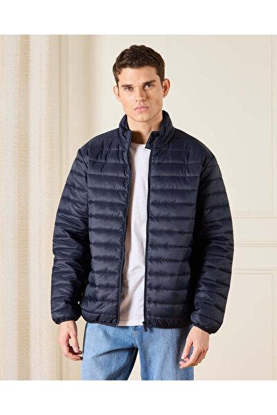 REDTAG Men Navy Padded Puffer Jacket