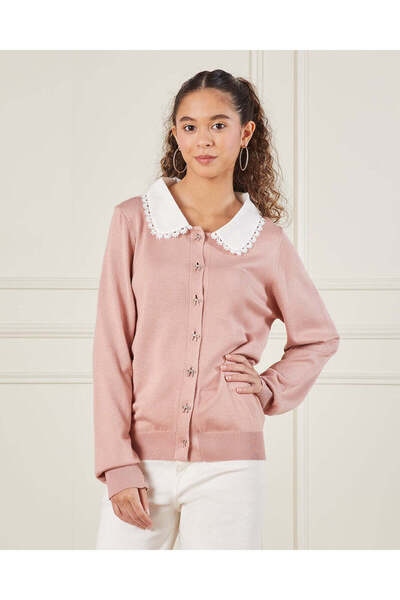 REDTAG Senior Girls Pink Embellished Sweater