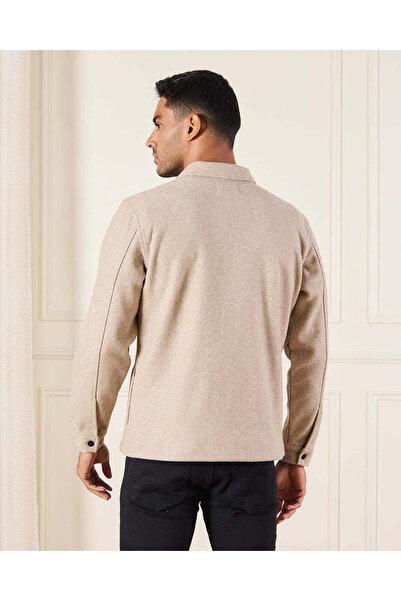 REDTAG Men Beige Melton Jacket