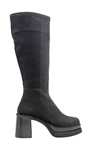 Moulin Shoes Black Platform Heeled Women's Boots