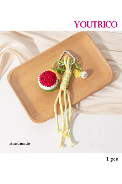 Youtrico سلسلة مفاتيح مضفرة فاخرة - حقيبة يدوية عتيقة مع حبل (قطعة واحدة)