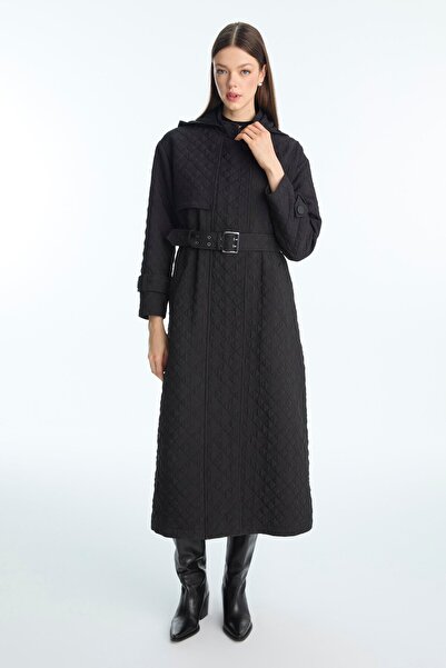 Zühre Hooded Belted Black Wear It Out 13528