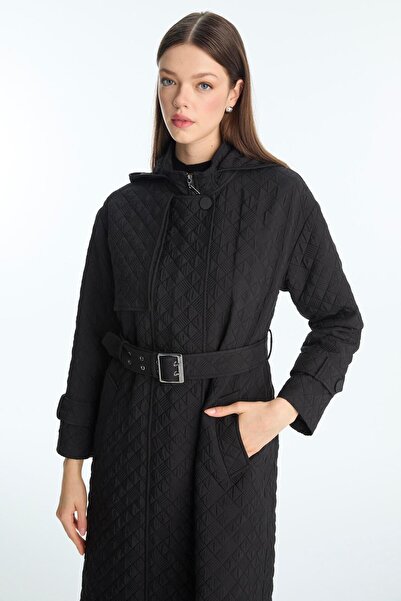 Zühre Hooded Belted Black Wear It Out 13528