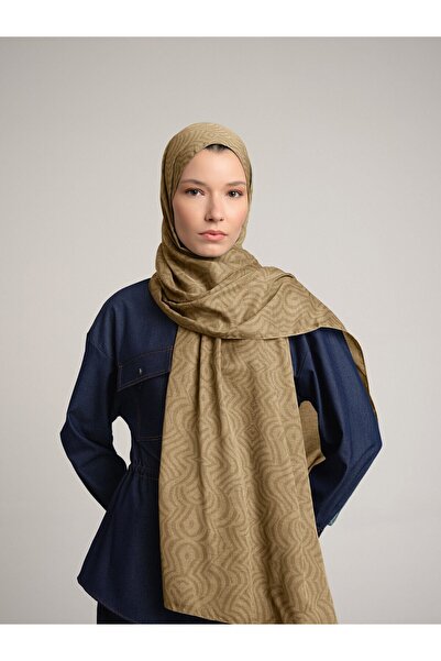 Ayshara شال شيراز من مجموعة شيراز بلون الخوخ البيج ذو وجهين