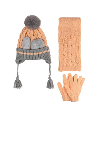 Kitti Scarf, Hat, and Gloves Set of 3 for Girls Aged 4-8 with Fleece Lining I...