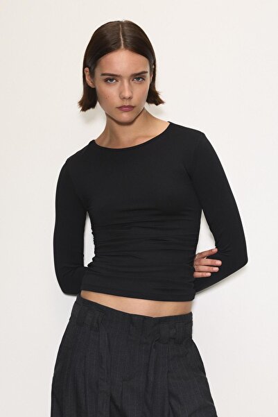 Pull & Bear Sırtı açık poliamid t-shirt