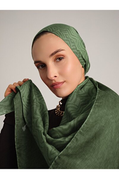 Ayshara شال شيراز من مجموعة سولاك هاكي ذو اللون الكاكي الفاتح ذو الوجهين