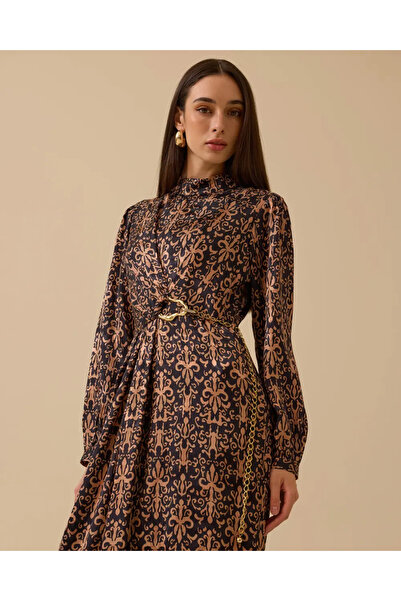 SEÇİLSTORE 10002521311021 KARINDAN ZİNCİR VE BÜZGÜ DETAYLI JAKAR DESENLİ ŞIK ...