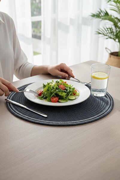 ANJEAHOME Narva Black Supla |   American Service Lux Presentation Plate Coaster 32X32 cm |   Stylish Tableware Decoration