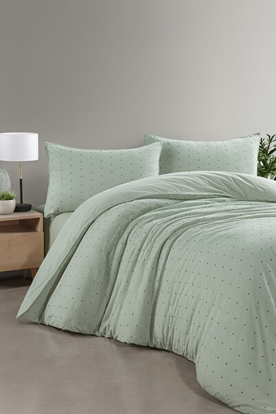 BED LİNE Point Duvet Cover Set Single Size Mint Boxed