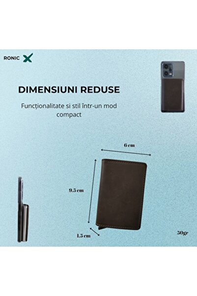 RONIC X Clipster Card Wallet - Slim, 7-9 Cards, RFID Protection, Aluminum Case, Dark Brown