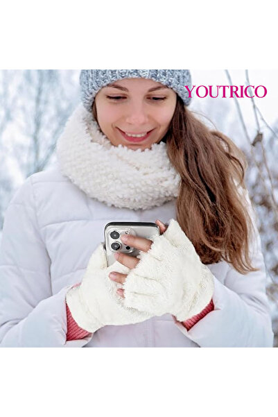 Youtrico Furry Cat Paw Mittens Gloves Fingerless Bear，Cute Paw Gear Cosplay Costume