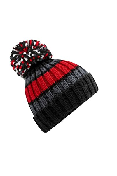 RONIC Hygge Beanie, One Size, Unisex, Black/Red