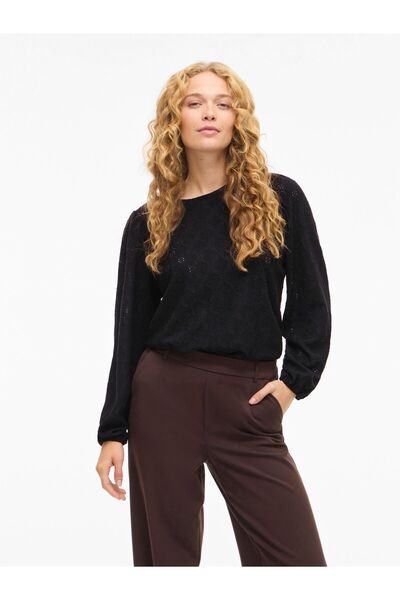 VILA Oberteil mit langen Ärmeln VIASTA Rundhals