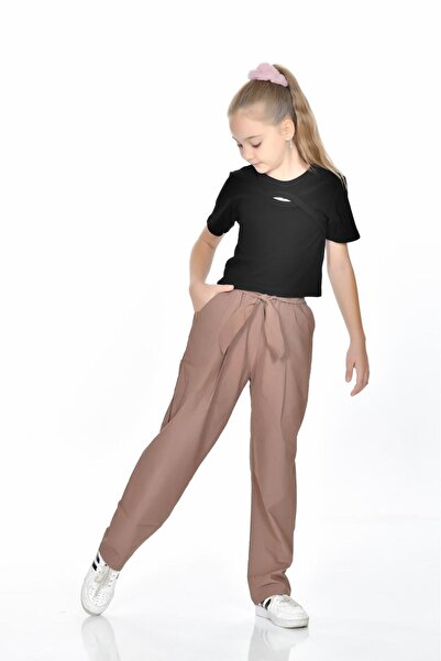 Kamex Parachute Belted Side Pocket Girls' Trousers