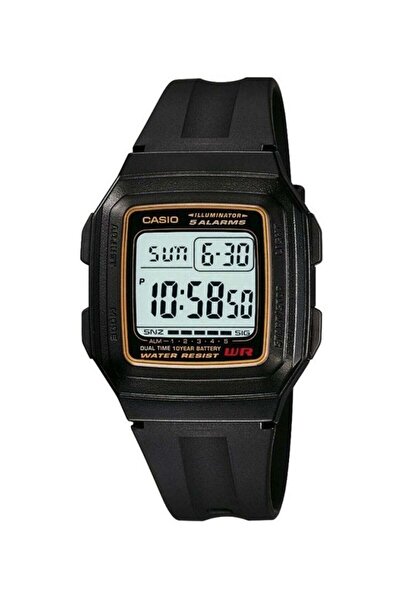 Casio ساعة إلوميناتور كوارتز رقمية للرجال F-201WA-9ADF - 34 مم - أسود