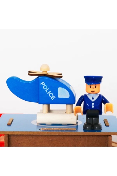 GINGER HOME Ginger Home 88-piece wooden electric train set, contains 1 electric train with 2 carriages