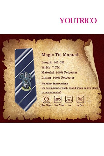 Youtrico Harry Potter Style Vintage Striped Tie – Gryffindor, Slytherin, Ravenclaw, Hufflepuff Style