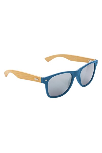 RONIC Wayfarer Sunglasses, Recycled Polycarbonate Frame, Bamboo Temples, Unisex, UV400 CAT 3 - B