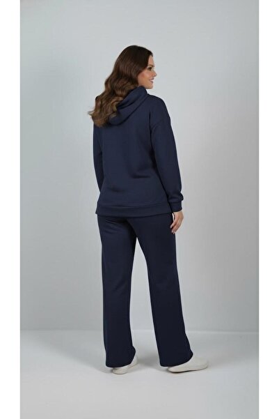 Koza Butik Γυναικείο Σετ Φόρμας Μεγάλου Μεγέθους Μακρυμάνικο με κουκούλα 8228-26