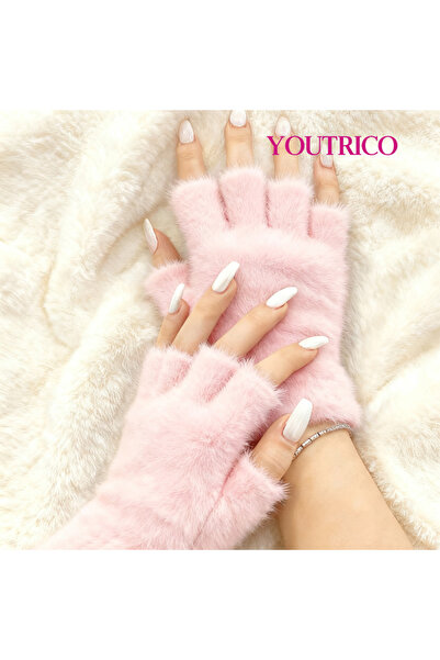 Youtrico قفازات أصابع مقطوعة من القطيفة