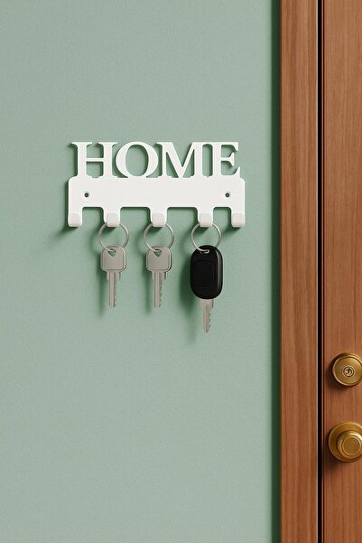 VENON White Metal Key Ring Heartless Home Hanging Rack Modern Wall Decor Wall Hanger
