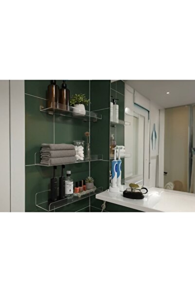 STANDORA منظم حمام من البليكسي جلاس، رف 40 سم × 10 سم (سمك 3 مم)