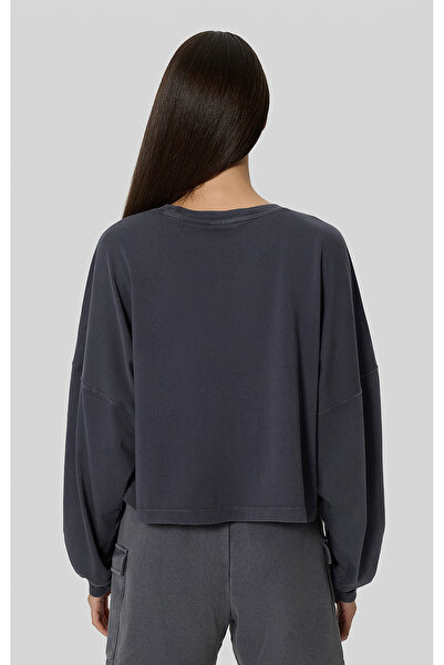 Champion Icons Plush Wash Long Sleeve T-Shirt Gray Women's T-Shirt - 118022-Vs517