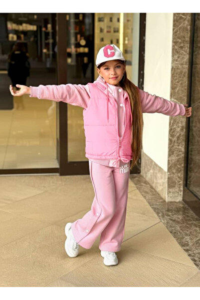 Bayona طقم بناتي مكون من 4 قطع - بيجامة، سترة رياضية، قبعة