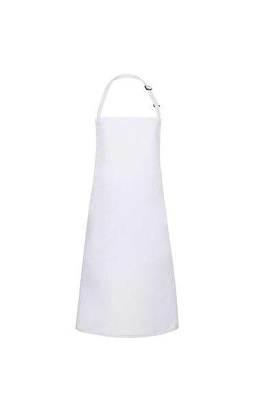 RONIC Basic kitchen apron, stain-resistant, 65% polyester/35% cotton, 70 cm adjustable neck strap, white