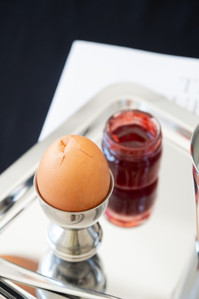 Beige & Stone Egg Cup Metal Color Steel Serving Presentation