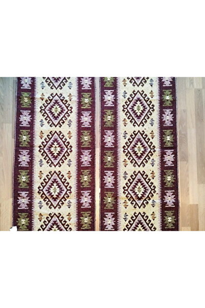 OEM 1+1 Traditional rugs, 60 x 150 cm, brown and cream, ROMB pattern
