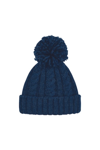 RONIC - Melange Beanie, hand-knitted, one-size, unisex, navy