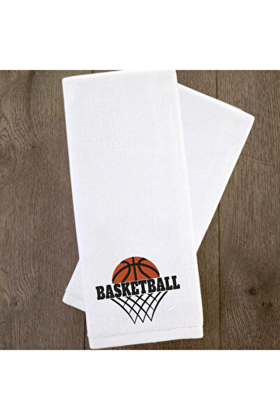 Ursa Basketball Written on the Ball and Basket Design Embroidered Sports Towel 30X50