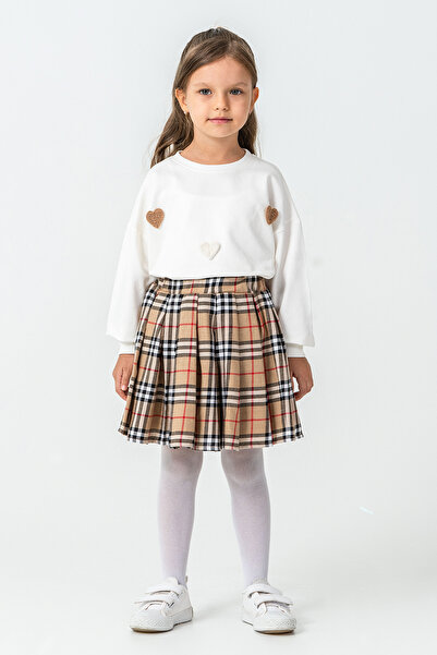 kinderos Girl's 3-Piece Set with Checkered Skirt - 26K 6359