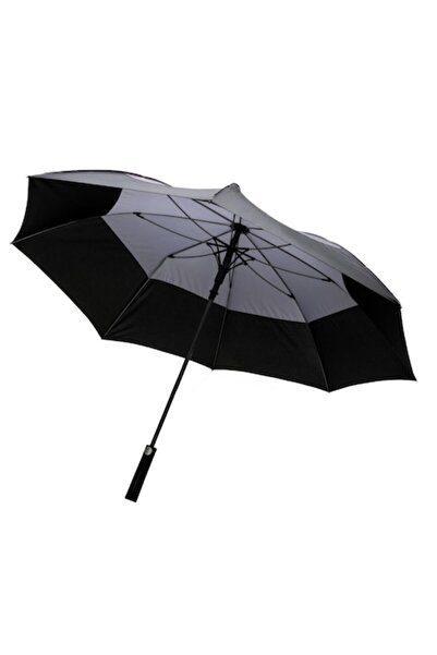 RONIC Lotus umbrella, 2-person, automatic opening, RPET 190T, 120 cm, black/grey