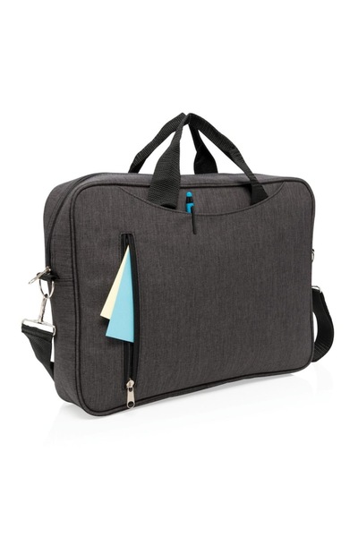 RONIC Casual laptop bag, 2 zip pockets, laptop compartment, up to 15.6", 28x38x8 cm, 10L, anthracite