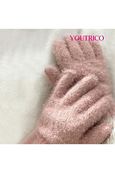 Youtrico قفازات طويلة من القطيفة للسيدات مقاس S/M
