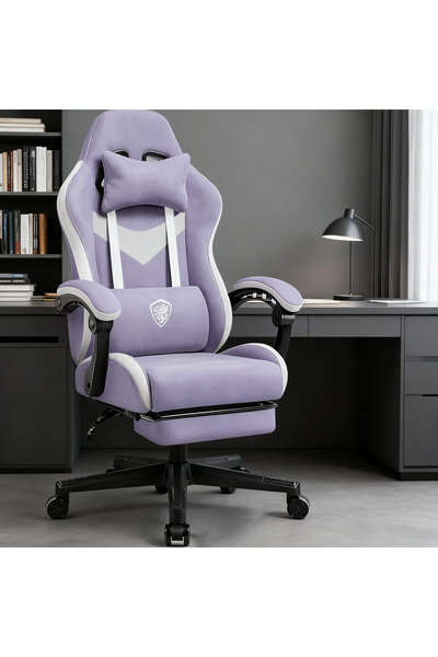 Gogoya Gaming Chair Ergonomic Reclining Office Computer Chair with Footrest (Purple)