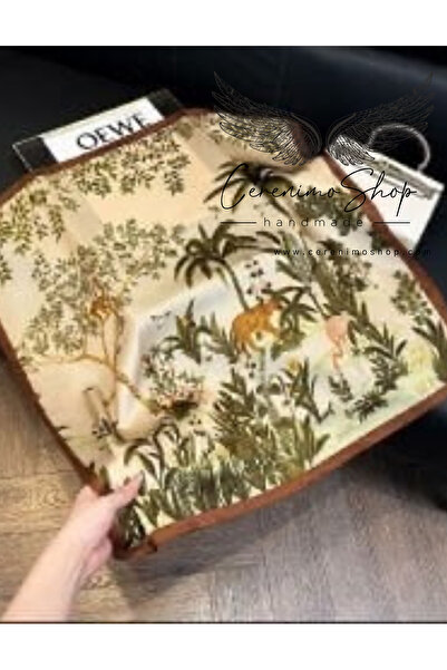 Cerenimo Shop Colorful Safari Patterned Satin Shawl-Foulard (70X70 cm)